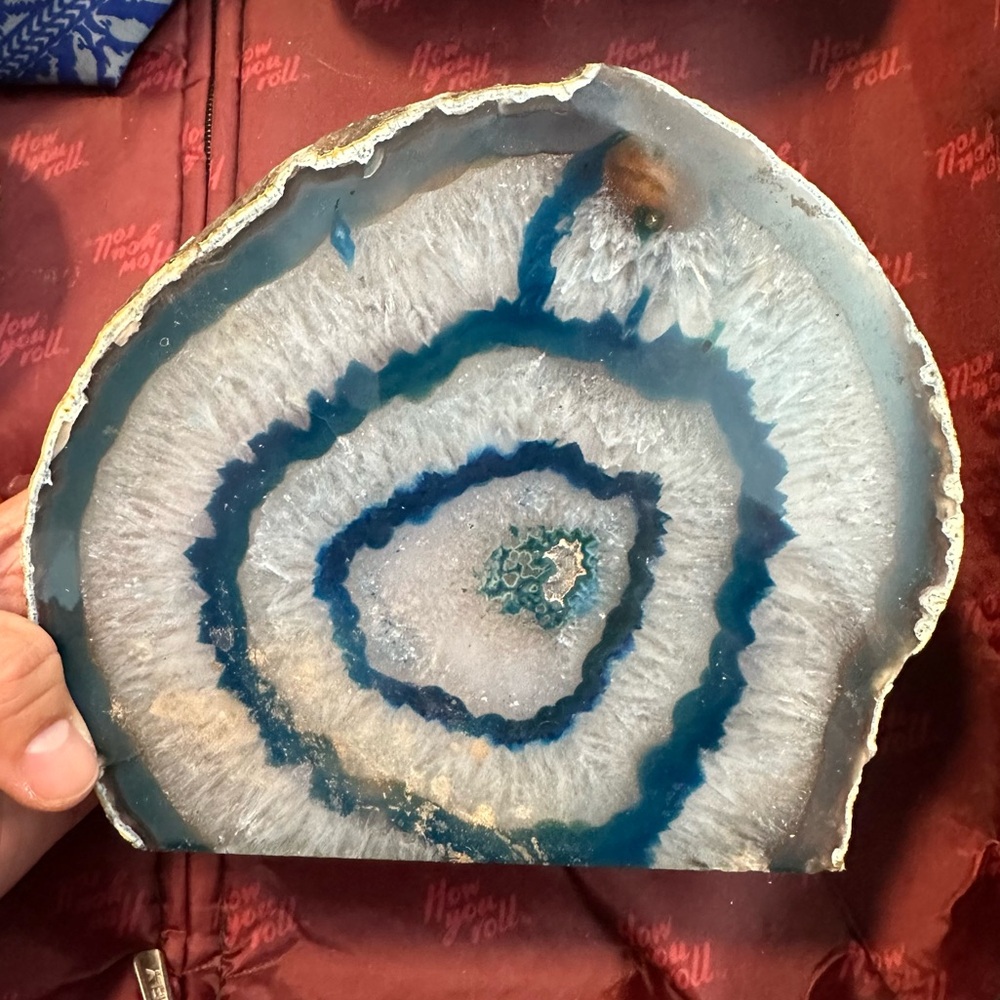 Crystals Blue Agate Quartz *DYED* XL cross section drilled for light (not incl)